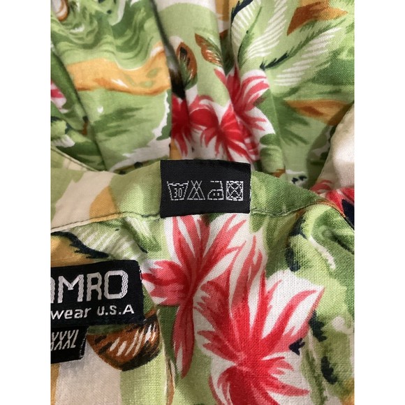 VTG Kamro Mens Hawaiian Button Up Shirt 3XL Floral Tropical Retro Beach Vacation - Picture 6 of 6